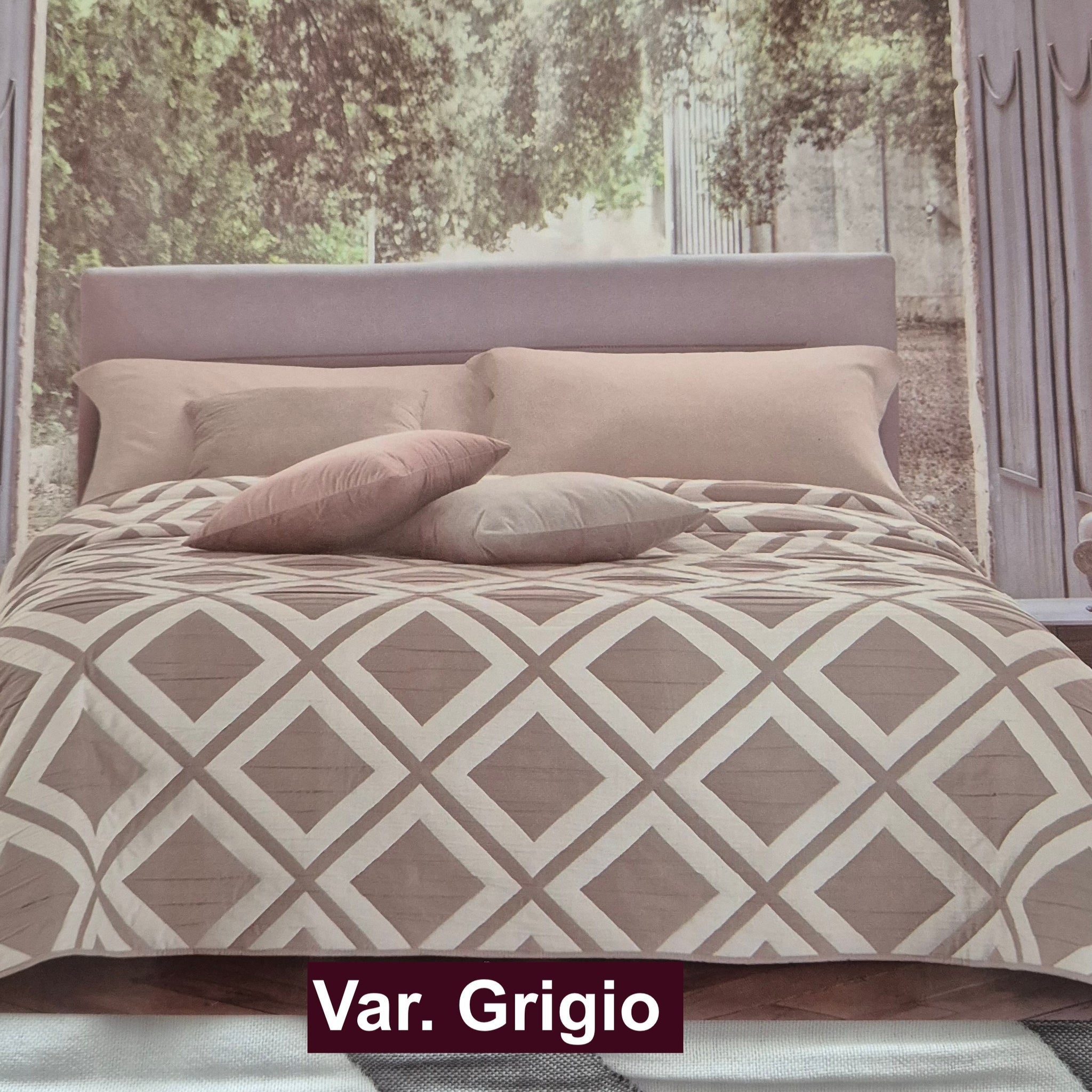 COPRILETTO IMBOTTITO  GIULIA - GF -  260x260cm - GRIGIO