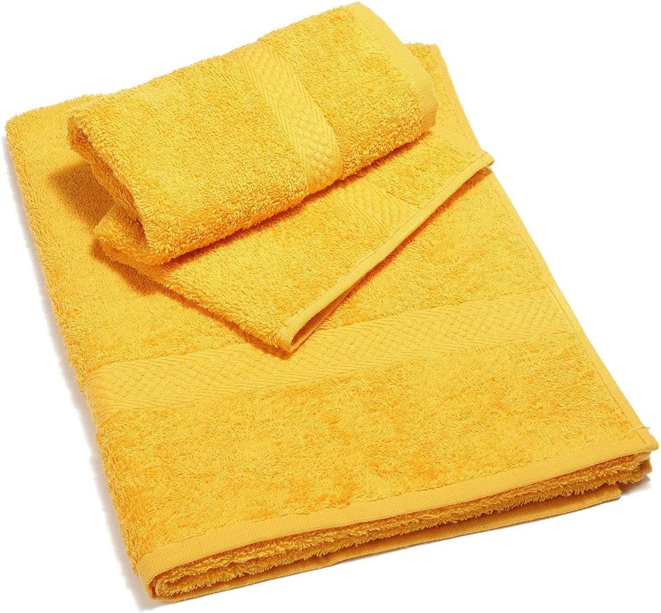 Handtuch + Gast – Paar – Menorca – Caleffi – SONNENGELB