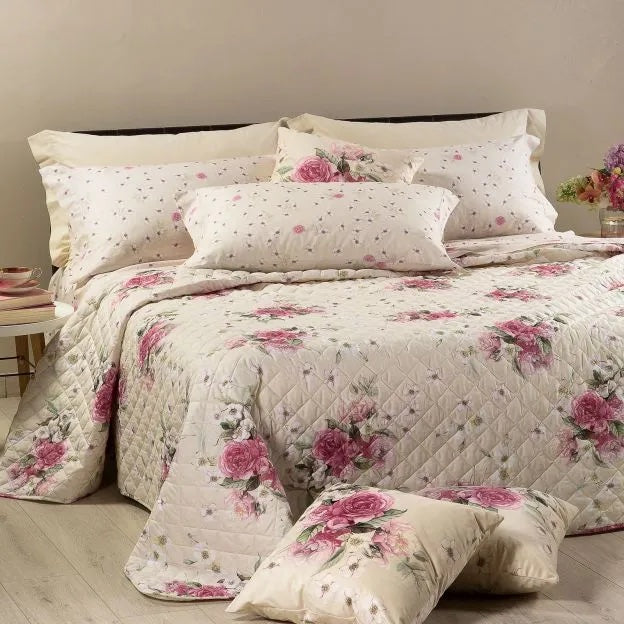 Couvre-lit Double Millefiori Diletto Pur Coton - Caleffi