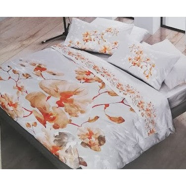 Set – Doppelbettbezug – Cogal – Flower Power – Karamell