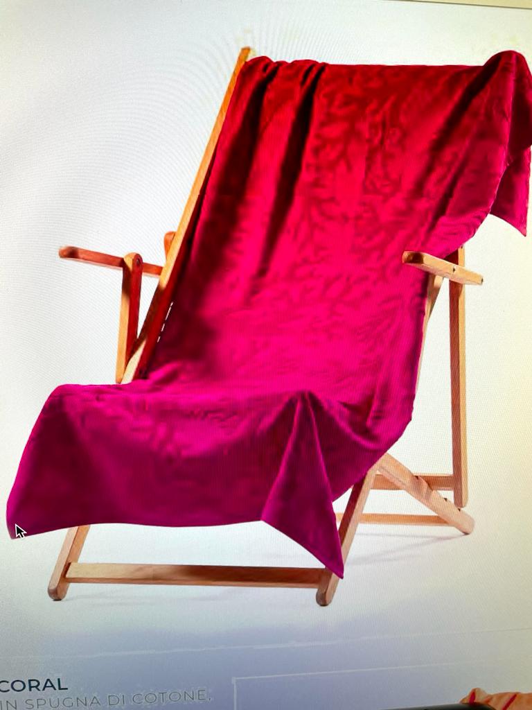 Strandtuch aus Korallen-Jacquard-Baumwolle – Caleffi