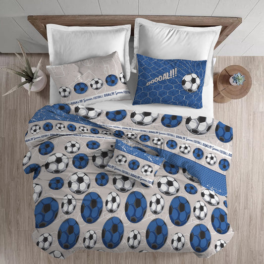 Copripiumino Calcio - Blu  Singolo